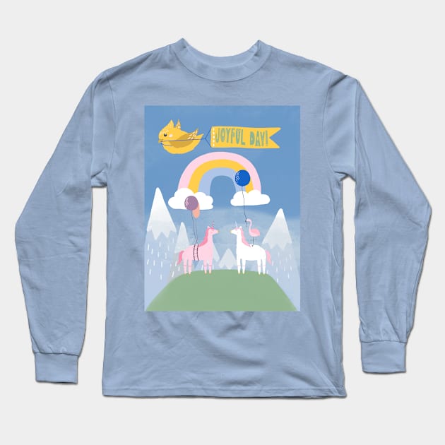 Every Day Is Unicorn Day! No Matter Your Age Long Sleeve T-Shirt by ElsewhereArt